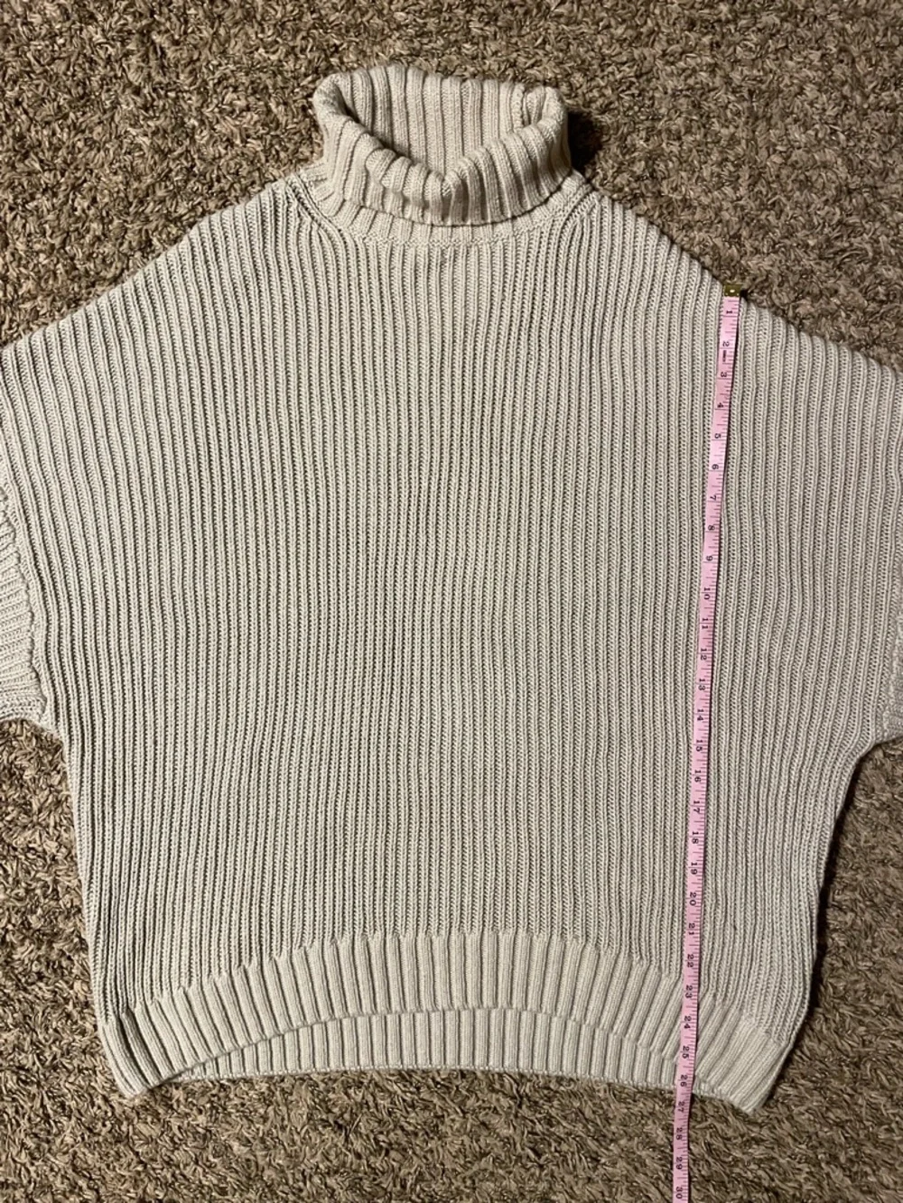 & Other Stories Stockholm Atelier Small Beige Oversized Turtleneck Sweater
